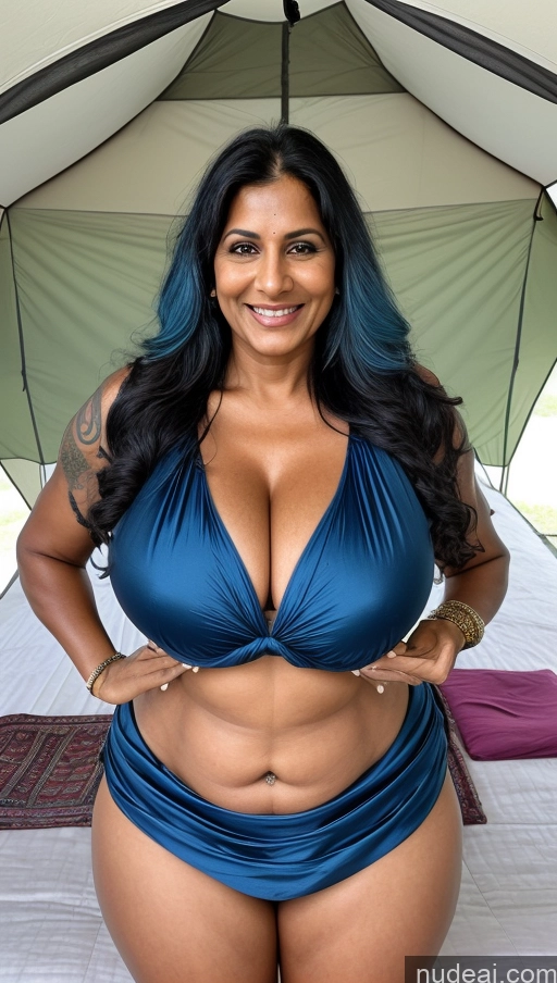 related ai porn images free for Milf Huge Boobs Beautiful Tattoos Big Hips Tall Long Hair Dark Skin 50s Happy Sexy Face Front View Blouse Cleavage Abs Muscular Thick Massage Sari Tent Indian Blue Hair