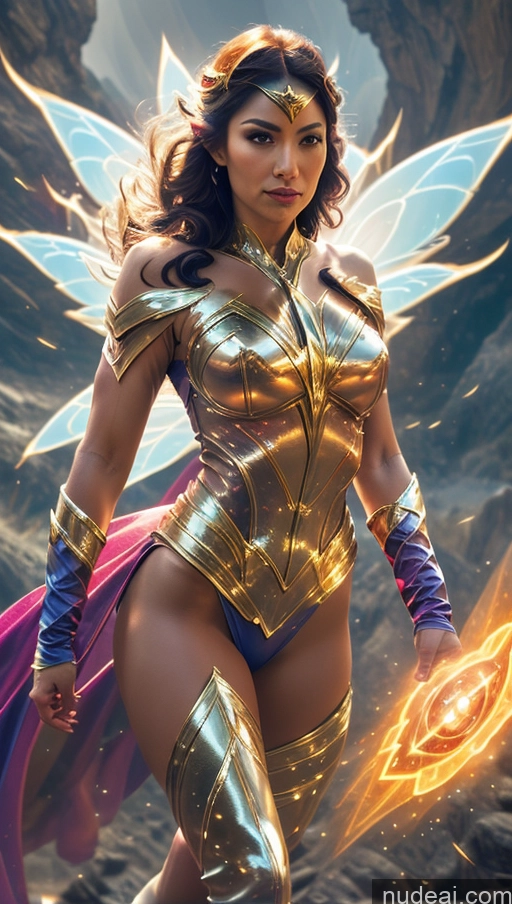 related ai porn images free for Superheroine Several Busty Muscular Abs Fairy Surrealist Superhero Dynamic View Powering Up