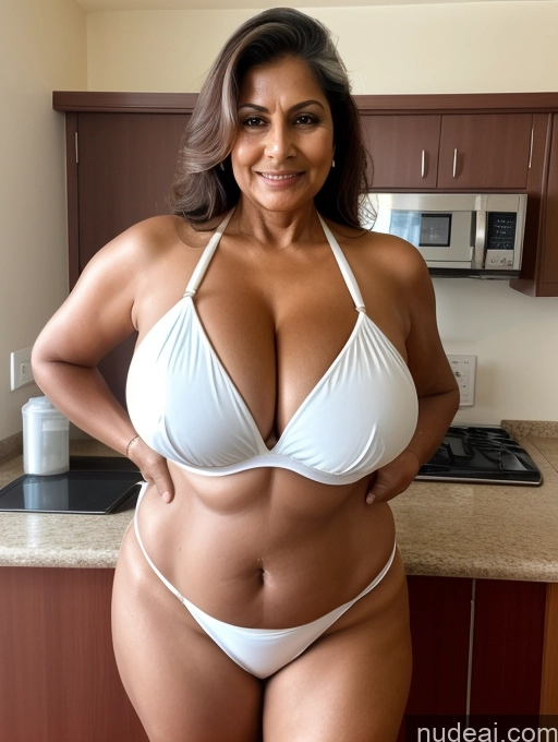 related ai porn images free for Milf One Busty Huge Boobs Thick Tanned Skin 60s Indian Front View Maid Microkini Thong