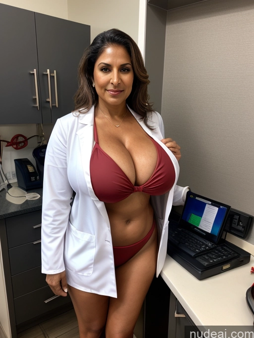 related ai porn images free for Milf One Busty Huge Boobs Thick Tanned Skin 60s Front View Microkini Thong Vampire Doctor Lab Coat Indian