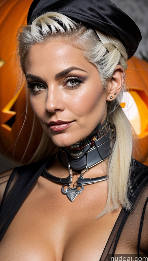 related ai porn images free for Perfect Boobs Pubic Hair Tanned Skin French Halloween Futuristicbot V2 Huge Tits, Hard Nipples Close-up View White Hair Ponytail