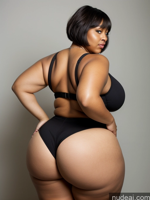 related ai porn images free for Woman Busty Huge Boobs Big Ass Thick Chubby Fat Big Hips 40s Seductive Sexy Face Short Hair Black Back View Bending Over Hip Hop