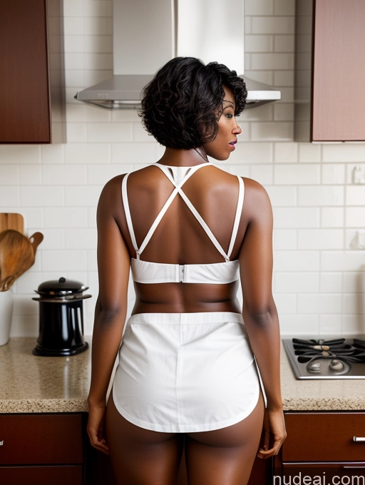 related ai porn images free for African Busty Big Ass Thick Big Hips Perfect Body Short Hair 30s One Detailed Pubic Hair Kitchen Apron Back View