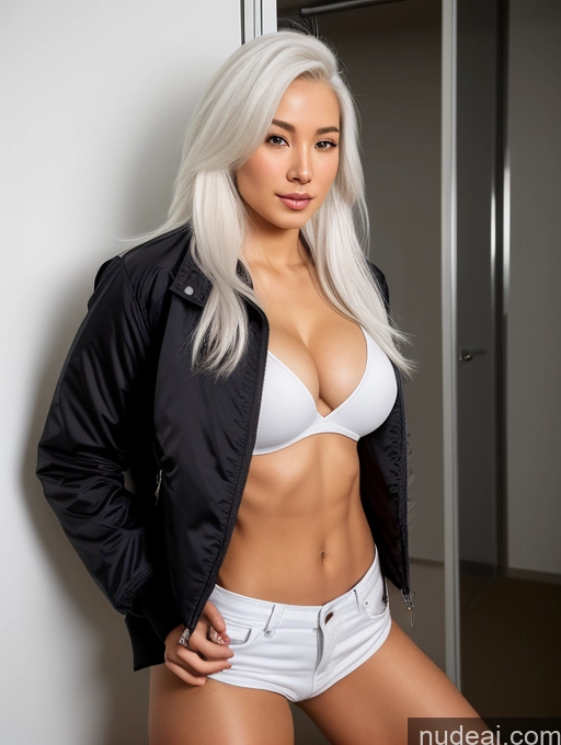 related ai porn images free for Athlete Perfect Boobs 20s Seductive White Hair Long Hair Asian Soft Anime Changing Room Jeans One Spreading Legs Front View Jacket