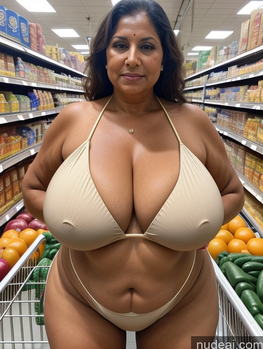 related ai porn images free for Milf One Busty Huge Boobs Tanned Skin Thick 80s Indian Front View Microkini Thong Grocery