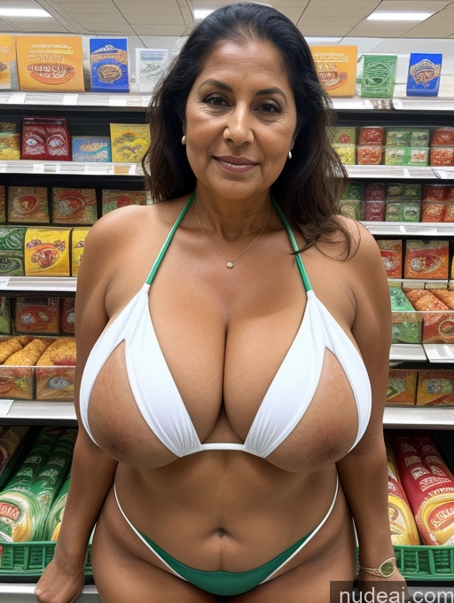 related ai porn images free for Milf One Busty Huge Boobs Tanned Skin Thick 80s Indian Front View Microkini Thong Grocery