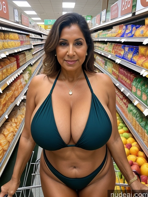 related ai porn images free for Milf One Busty Huge Boobs Tanned Skin Thick 80s Indian Front View Microkini Thong Grocery