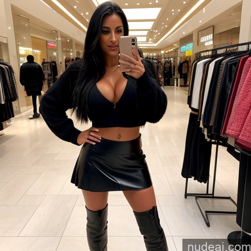 related ai porn images free for Model One 30s Sexy Face Black Hair Straight Italian Dark Fantasy Front View Sweater Boots Bright Lighting Detailed Perfect Boobs Beautiful Perfect Body Tanned Skin Mini Skirt Mall Jacket Leather Spandex Big Hips