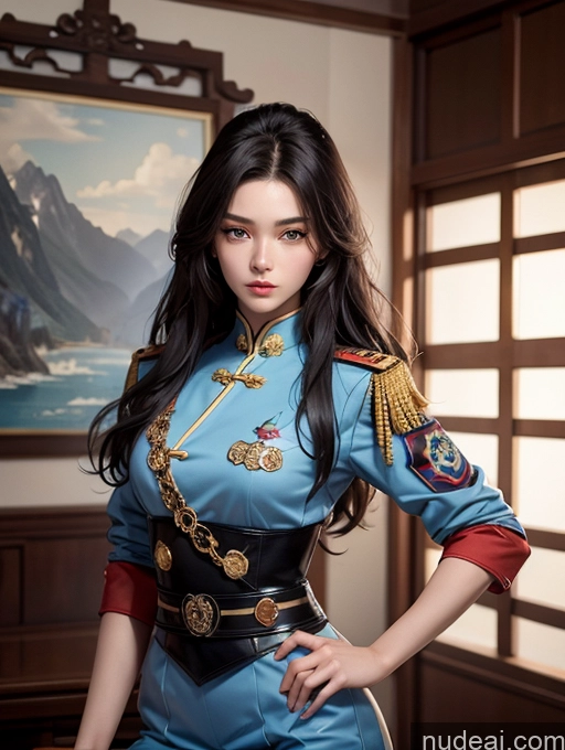 related ai porn images free for Perfect Body Beautiful 18 Black Hair Long Hair Chinese Military Woman