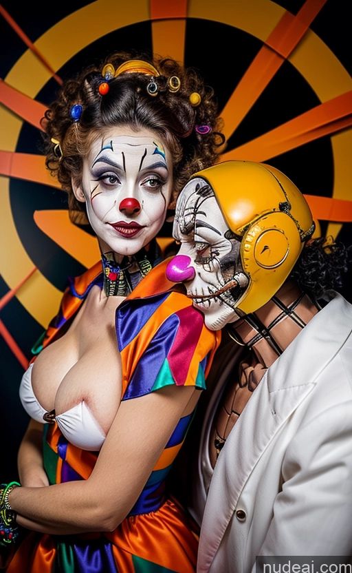 ai nude image of they are dressed up as clowns and clowns for a halloween party pics of Clown Halloween Busty Futuristicbot V2 Topless