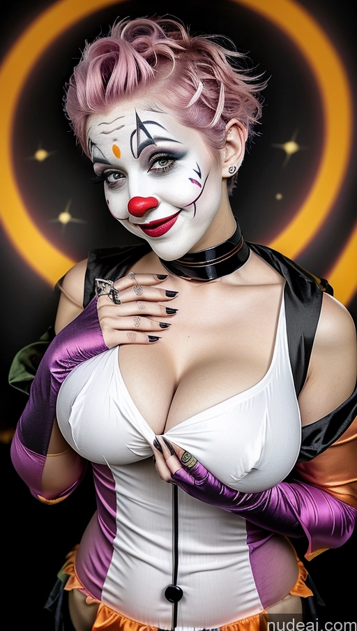 related ai porn images free for Busty Clown Halloween Futuristicbot V2 Huge Tits, Hard Nipples Pink Hair Pixie Laughing