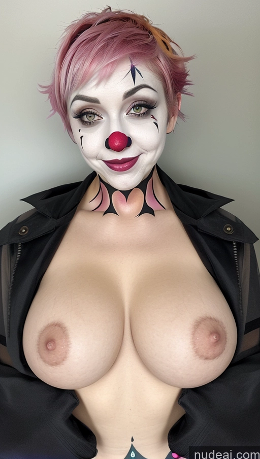 related ai porn images free for Busty Clown Halloween Futuristicbot V2 Huge Tits, Hard Nipples Pink Hair Pixie Laughing