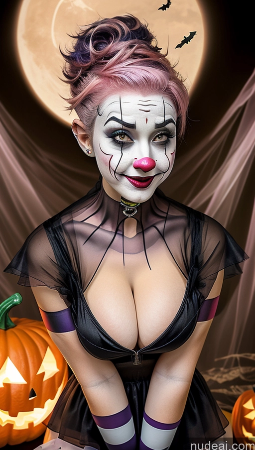 related ai porn images free for Busty Clown Halloween Futuristicbot V2 Huge Tits, Hard Nipples Pink Hair Pixie Laughing