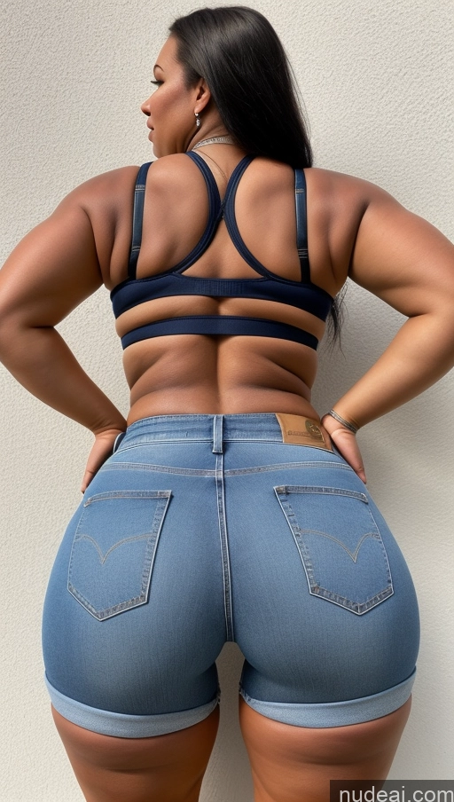 ai nude image of araffe butt - bari woman in blue jeans showing off her butt pics of Big Ass Big Hips Athlete Jeans Short Shorts