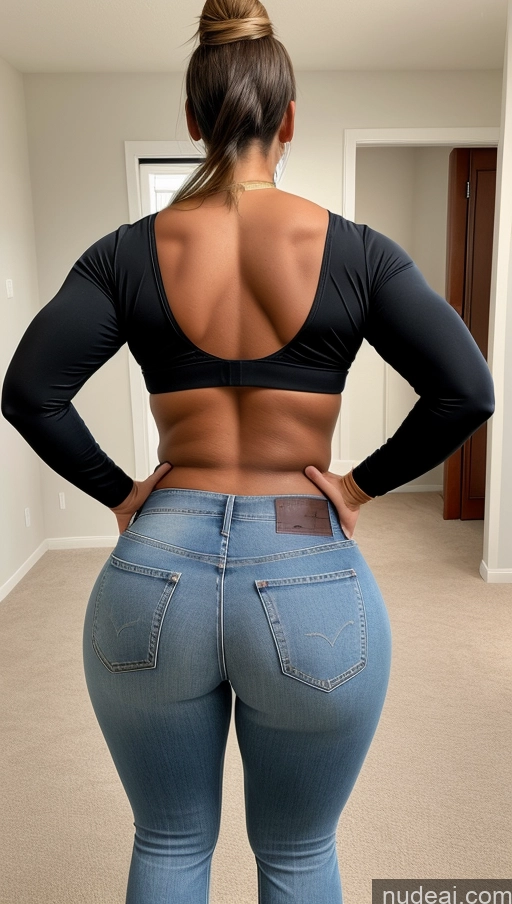 ai nude image of araffe butt lifter in a black top and jeans pics of Big Ass Big Hips Athlete Jeans Ponytail