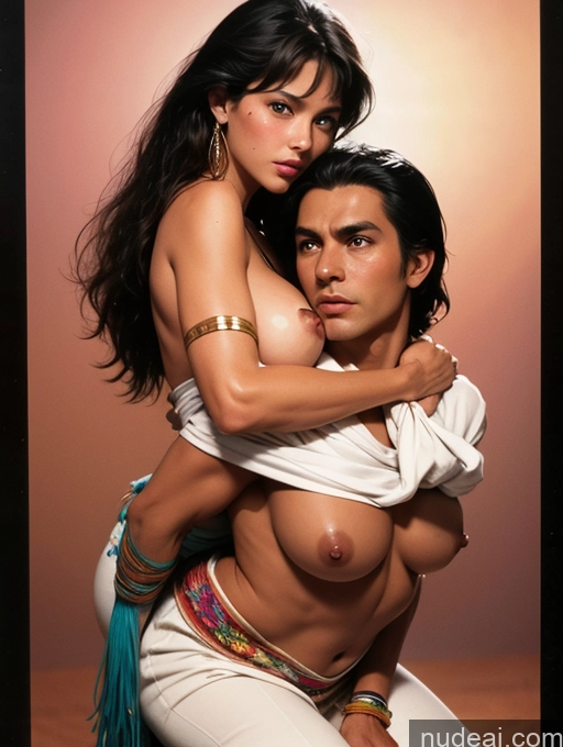 ai nude image of araffed woman sitting on a man's back with a towel over her pics of Small Tits Tanned Skin Bangs Native American Front View Massage Traditional Art By Boris Vallejo Boris Vallejo Art Style Carry On Back Hug From Behind Huge Tits, Hard Nipples