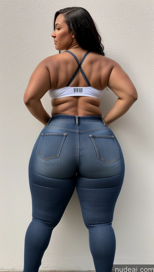 ai nude image of araffe butt lifter in a white bra top and blue jeans pics of Big Ass Big Hips Athlete Jeans