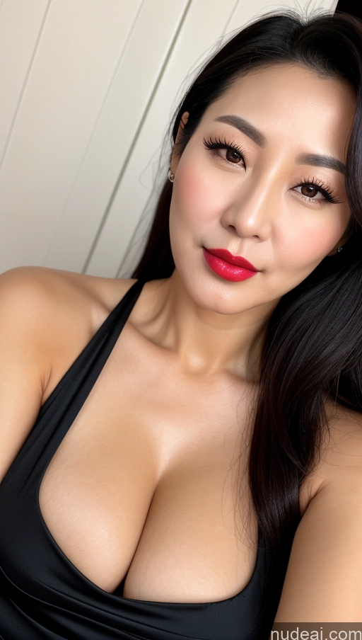 related ai porn images free for Woman One Perfect Boobs Beautiful Lipstick 40s Black Hair Korean Close-up View Slicked Dress Cleavage