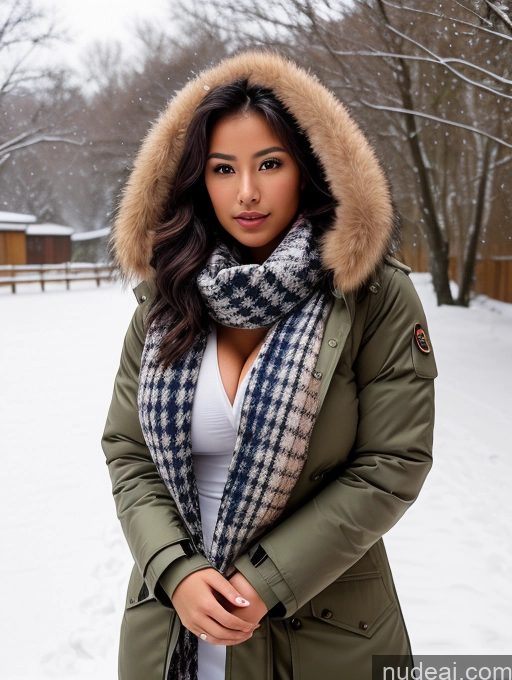 related ai porn images free for Busty Perfect Boobs Beautiful Tanned Skin Perfect Body 18 Seductive Brunette Long Hair Japanese Snow Parka Scarf Cleavage