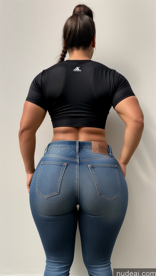 ai nude image of araffe butt lifter in a black top and jeans pics of Big Ass Big Hips Athlete Jeans Ponytail