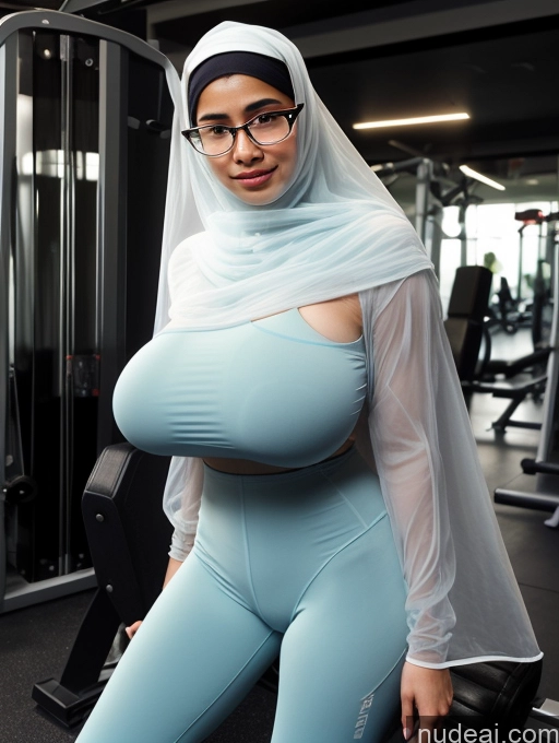 ai nude image of arafed woman in a blue outfit posing in a gym pics of Woman Huge Boobs Perfect Boobs Busty Beautiful Glasses Big Ass Abs Big Hips Thick Perfect Body Oiled Body 18 Orgasm Long Hair Indonesian 3d Gym Front View Spreading Legs Niqab Transparent