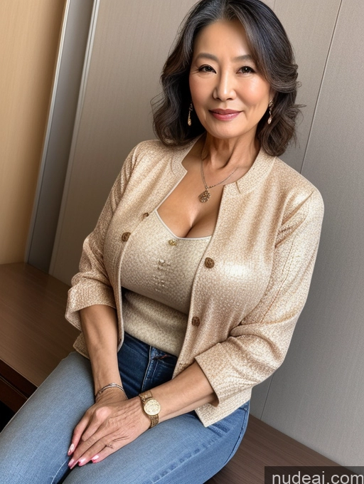 related ai porn images free for Milf Perfect Boobs Beautiful 70s Chinese Blouse Casual Jacket Professor Stylish Sweater Cleavage Detailed