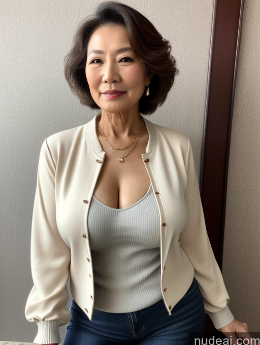 related ai porn images free for Milf Perfect Boobs Beautiful 70s Chinese Blouse Casual Jacket Professor Stylish Sweater Cleavage Detailed