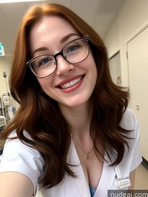 related ai porn images free for Woman One Fairer Skin Perfect Body Lipstick Glasses Perfect Boobs Beautiful 18 Happy Ginger Long Hair Jewelry Front View Lab Coat Nurse Hospital Straddling