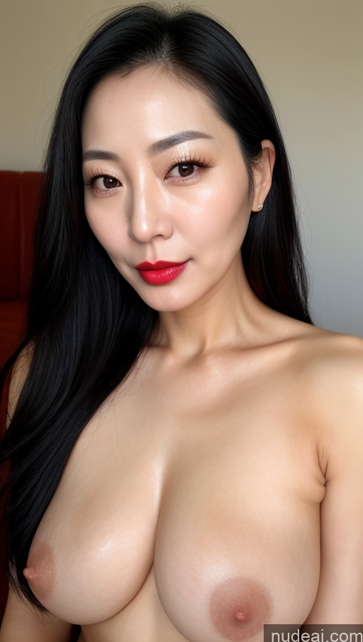 related ai porn images free for Woman One Perfect Boobs Beautiful Lipstick Black Hair Slicked Korean Close-up View 40s