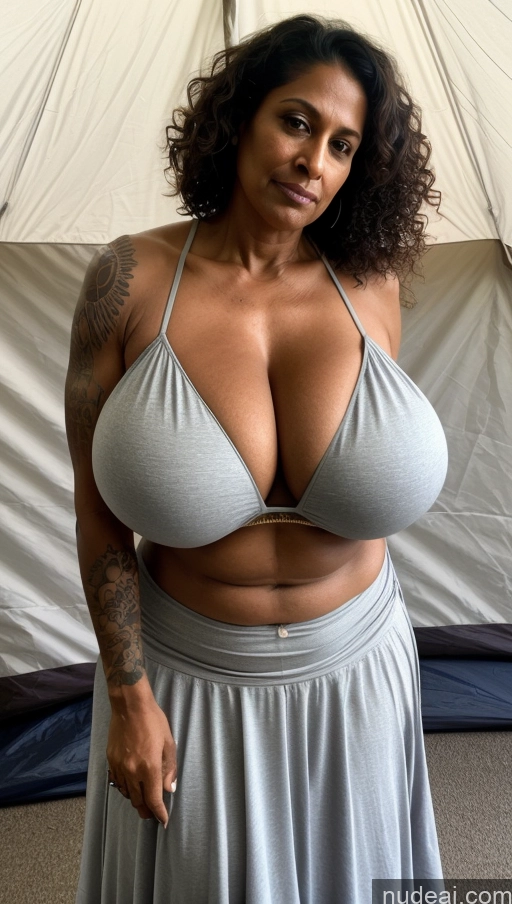 related ai porn images free for Milf Busty Huge Boobs Beautiful Tattoos Muscular Big Ass Abs Thick Big Hips Tall Curly Hair Dark Skin 50s Serious Indian Close-up View T-pose Detailed Tent Long Skirt