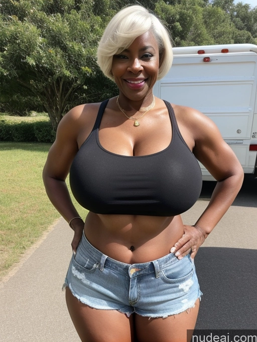 related ai porn images free for Thick Huge Boobs Perfect Boobs African Short Hair Crop Top Daisy Dukes Milf White Hair 70s