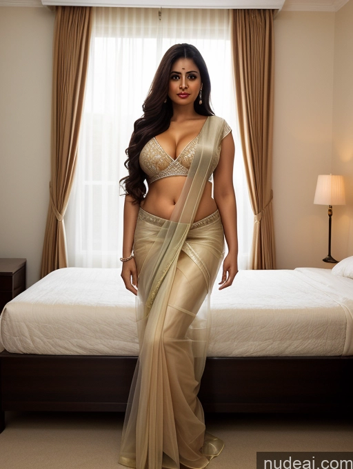 related ai porn images free for Woman One Perfect Boobs 30s Long Hair Indian Bedroom Front View Transparent Seductive Sari