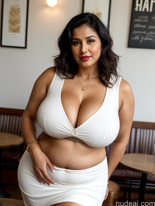 related ai porn images free for One Lipstick Big Hips 20s Seductive Indian Blouse Crop Top Milf Huge Boobs Short Black Hair Messy Jewelry Dress Cafe Cleavage