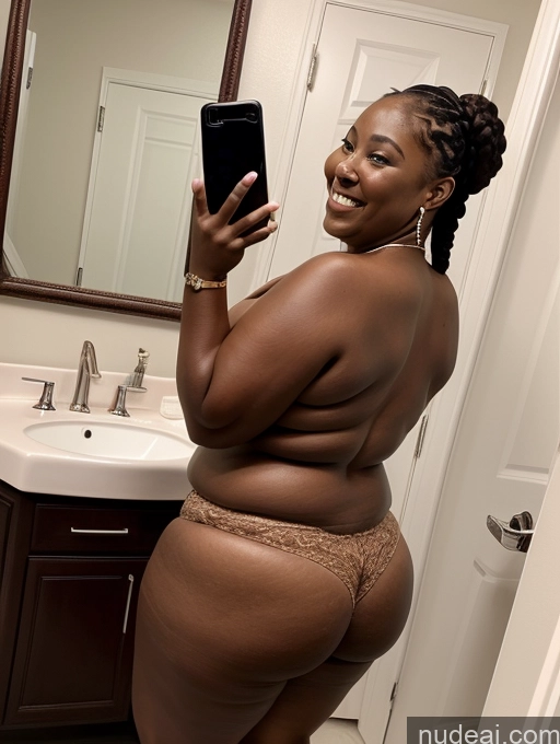 related ai porn images free for Two Glasses Happy Black Mirror Selfie Bathroom Nude Dark Skin Milf Braided 30s Fat Chubby Close-up View Black Hair Big Ass Big Hips