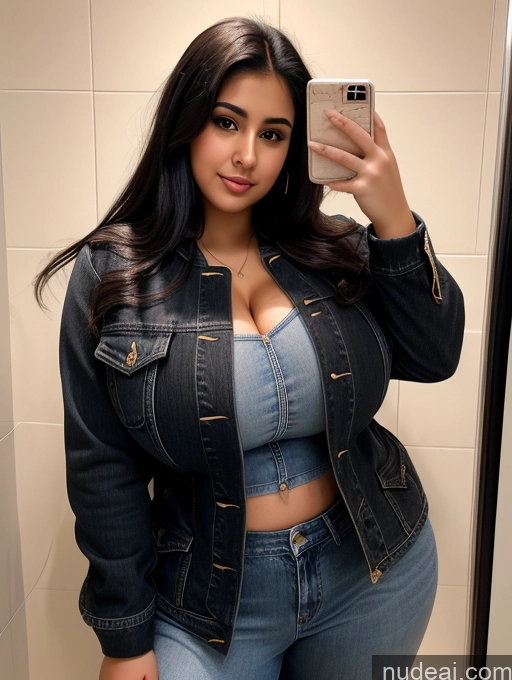 related ai porn images free for Woman One Busty Huge Boobs Beautiful Thick Big Hips 18 Black Hair Long Hair Arabic Bathroom Jeans Jacket