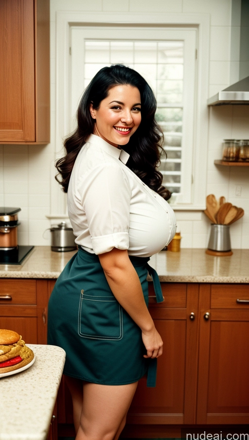 related ai porn images free for Woman One Busty Huge Boobs Beautiful Big Ass Thick Big Hips 40s Happy Black Hair Long Hair Kitchen Front View Apron Vintage Russian