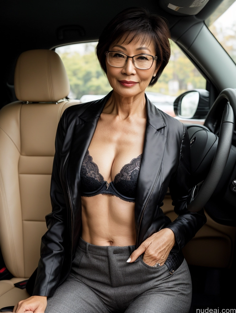 related ai porn images free for Milf Perfect Boobs Beautiful Glasses Perfect Body Short Hair 60s Chinese Car Bra Jacket Professor Stylish Suit Cleavage Dark Lighting Detailed Sexy Face