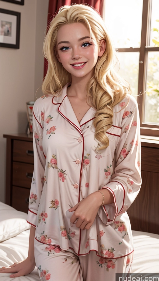 related ai porn images free for 18 Happy Blonde Slicked Bedroom Pajamas