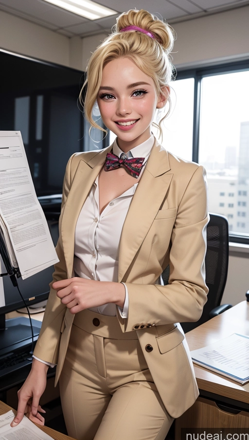 related ai porn images free for 18 Happy Blonde Suit Office Hair Bun