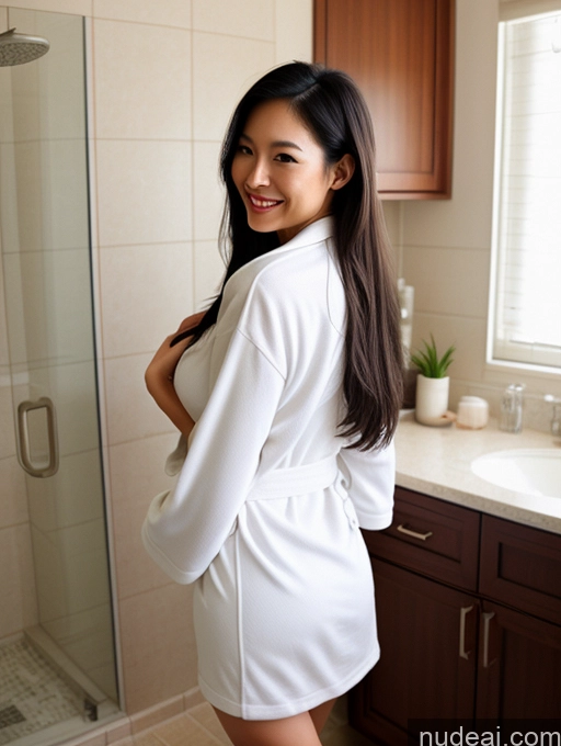 related ai porn images free for Woman One Perfect Boobs Beautiful Small Ass Long Legs Fairer Skin 20s Happy Seductive Sexy Face Black Hair Long Hair Asian Bathroom Back View Cooking Bathrobe Bra