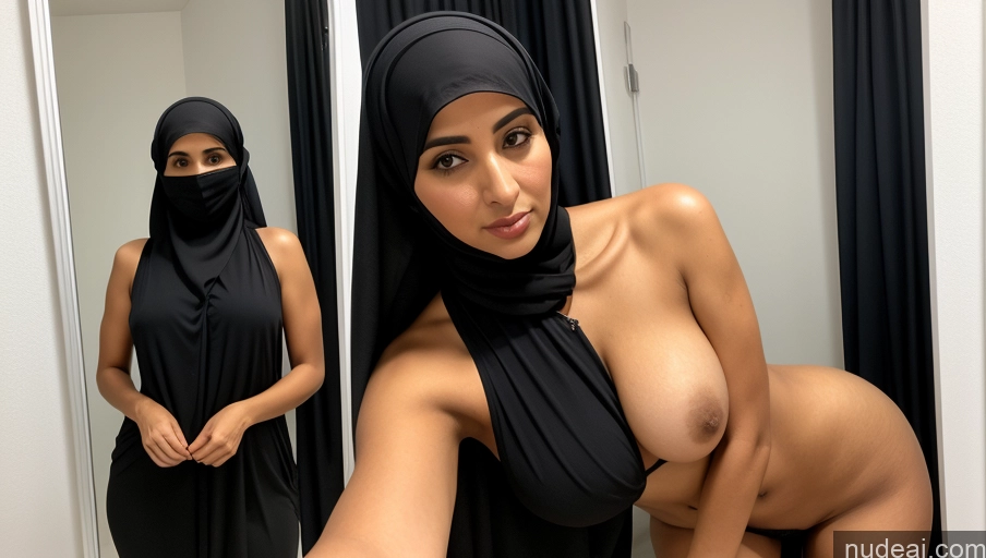 related ai porn images free for Milf One Big Ass 30s Serious Black Hair Arabic Mirror Selfie Bathroom Back View Niqab Partially Nude Detailed Spreading Legs