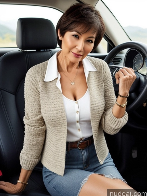 related ai porn images free for Milf Two Small Tits Beautiful Perfect Body 70s Chinese Blouse Bra Casual Shirt Stylish Secretary Professor Jacket Jeans Sweater Cleavage Detailed Short Hair Car