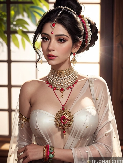 related ai porn images free for Milf One Traditional Indian Hair Bun Transparent Pearl Jewelry