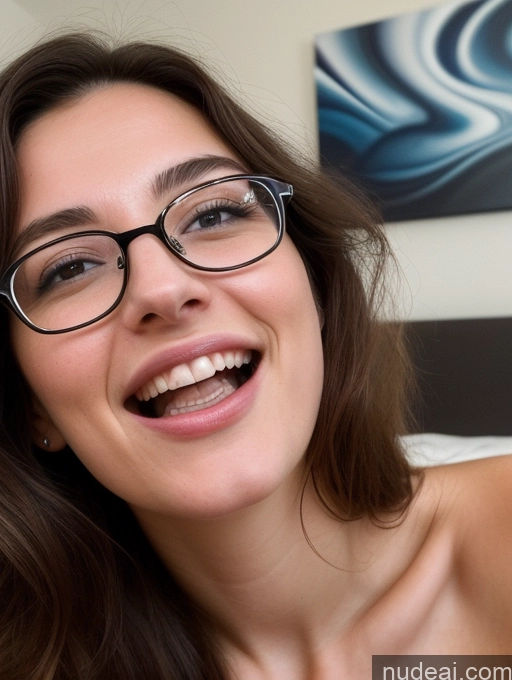 related ai porn images free for Nude Bedroom Surrealist German Long Hair Brunette 18 Small Tits Beautiful Glasses Woman Laughing Blowjob Close-up View