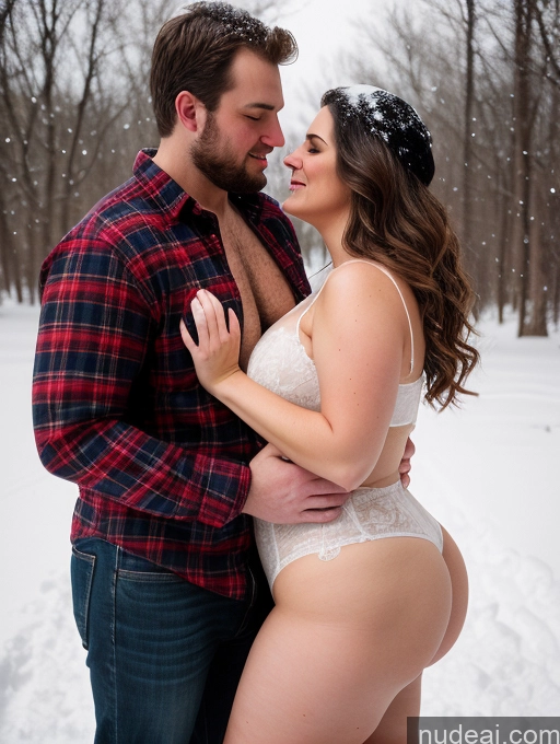 related ai porn images free for Woman + Man Two Busty Big Ass Chubby Big Hips 30s Brunette Messy Fairer Skin White Film Photo Snow Lumberjack Cleavage Dark Lighting Detailed Properkissing