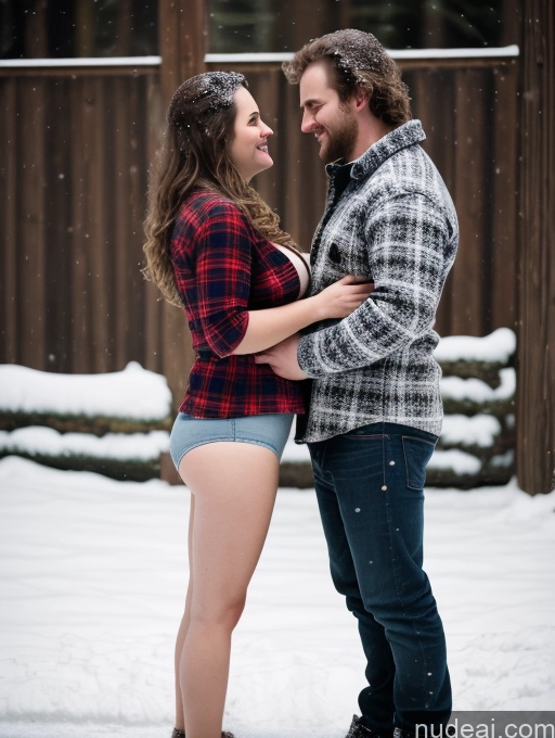 related ai porn images free for Woman + Man Two Busty Big Ass Chubby Big Hips 30s Brunette Messy Fairer Skin White Film Photo Snow Lumberjack Cleavage Dark Lighting Detailed Fellatio (Side View)