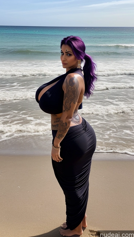 related ai porn images free for Milf Huge Boobs Beautiful Tattoos Muscular Big Ass Thick Big Hips Tall Dark Skin 50s Indian T-pose Goth Sari Cleavage Detailed Sexy Face Beach Purple Hair Front View Abs Seductive Ponytail