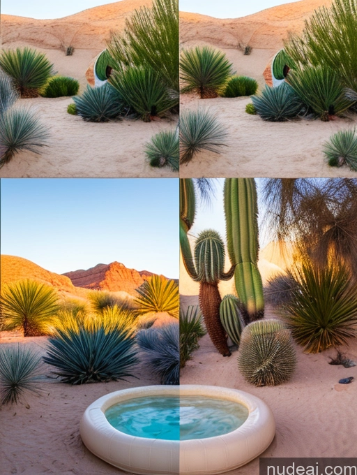 ai nude image of arafed image of a desert with a pool and cactus plants pics of Dildo Reveal Create An Open Vagina Dynamic View Oasis