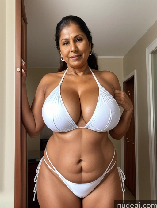 related ai porn images free for Milf One Busty Huge Boobs Thick Tanned Skin 70s Indian Front View Maid Microkini Thong