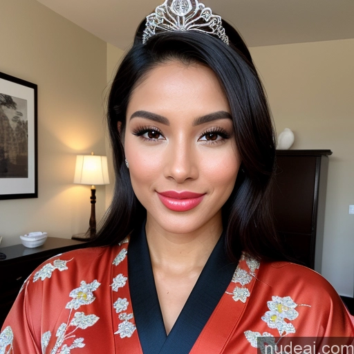 related ai porn images free for Miss Universe Model Perfect Boobs Beautiful Lipstick Perfect Body 20s Sexy Face Detailed Skin Detail (beta) Latina Black Hair Short Bedroom Kimono